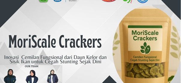 (Dummy) MoriScale Crackers, Inovasi Cemilan Fungsional dari Daun Kelor dan Sisik Ikan untuk Cegah Stunting Sejak Dini